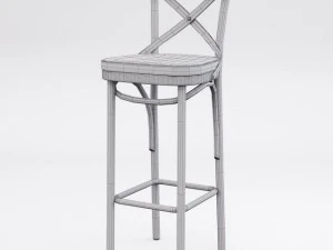 dark metal bar chair 3D Model