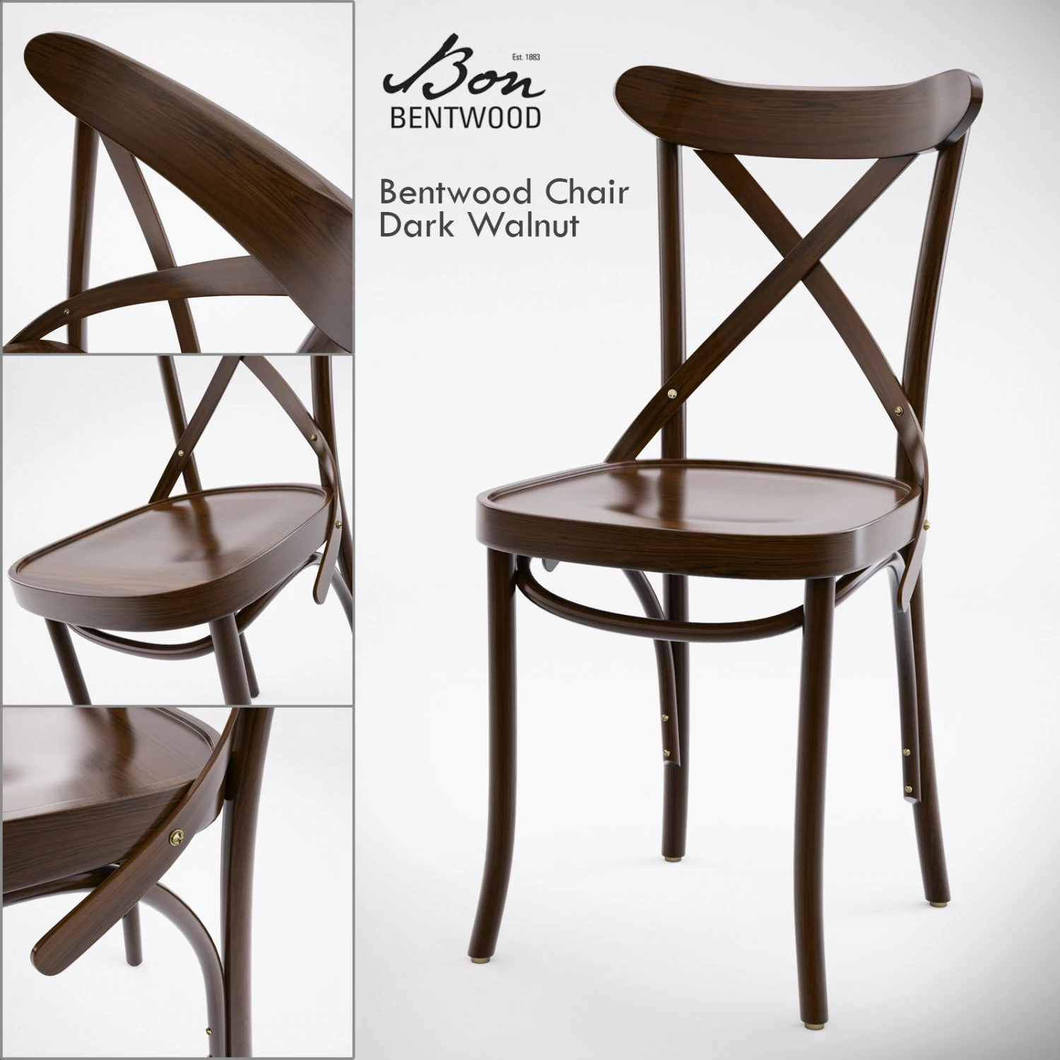 bon bentwood chair 3D Model .c4d .max .obj .3ds .fbx .stl .blend 