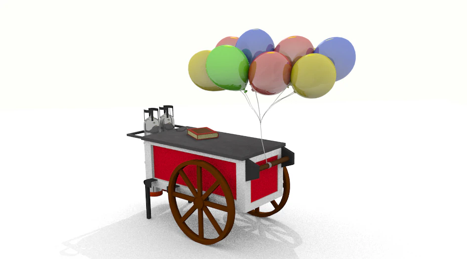 simple balloon stand 3D Model .c4d .max .obj .3ds .fbx .stl .blend