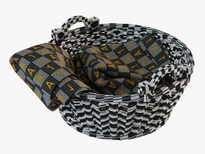 wicker basket 03 with cloth 3D Model