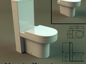 banheiro hatria durante o dia Modelo 3D