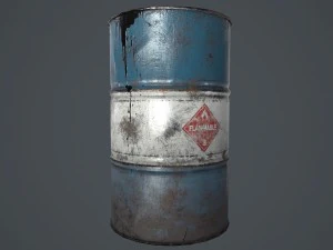 barril de petróleo lowpoly Modelo 3D