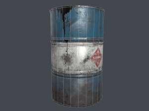 oil barrel lowpoly Modelo 3D