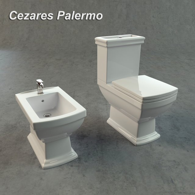 cezares palermo toilet bidet Modelo 3D .c4d .max .obj .3ds .fbx .stl .blend 