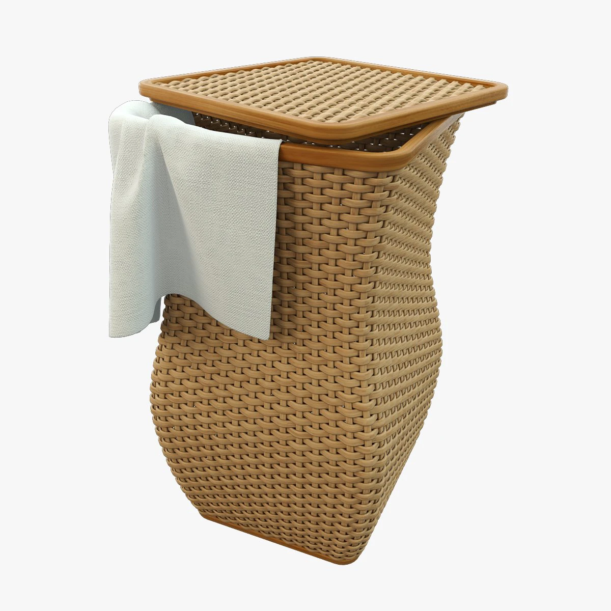 wicker basket 3D Model .c4d .max .obj .3ds .fbx .stl .blend 