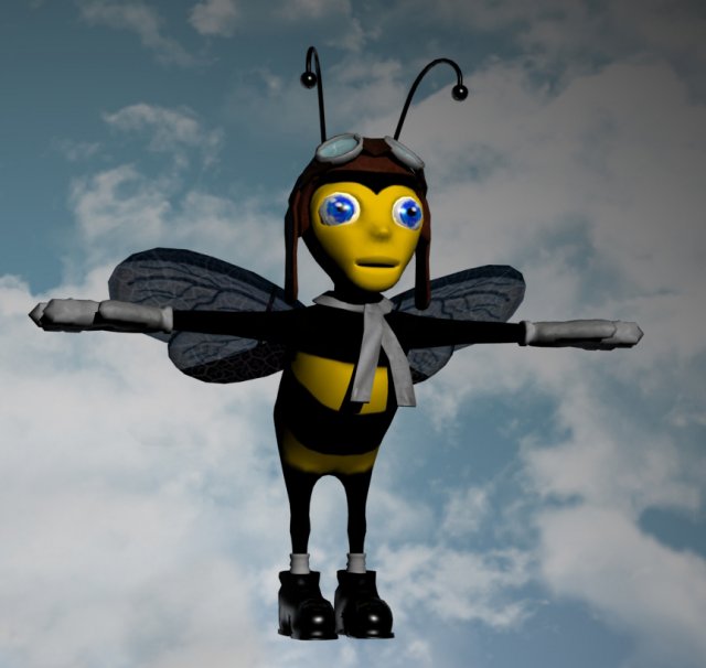 bee character 3D Модель .c4d .max .obj .3ds .fbx .stl .blend 