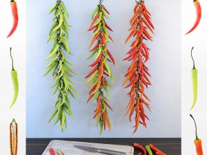 chilli pepper bunch 3D Model