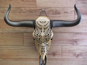 cow skull carved 3D Model
