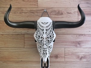 cow skull carved 3D Model