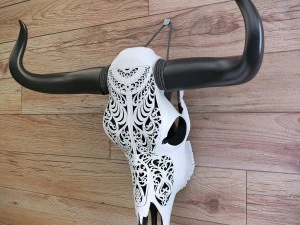 cow skull carved 3D Model