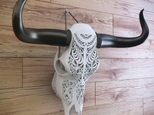 cow skull carved 3D Model