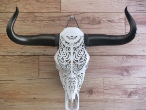 cow skull carved 3D Model
