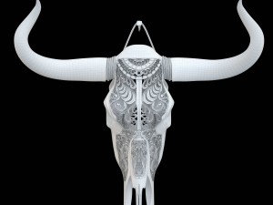 cow skull carved 3D Model