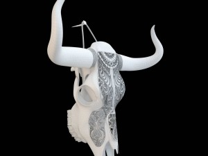 cow skull carved 3D Model