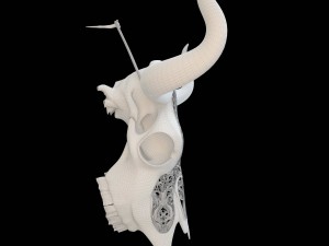 cow skull carved 3D Model