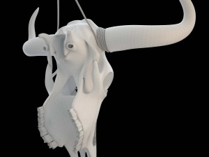 cow skull carved 3D Model