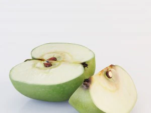 apples set with bowl and dish 3D Model