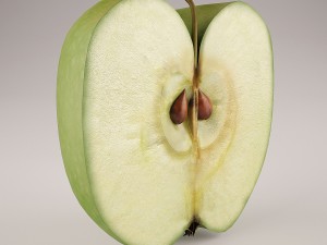apples set with bowl and dish Modelo 3D