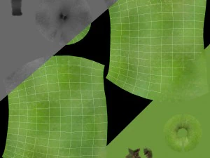 apples set with bowl and dish 3D Model