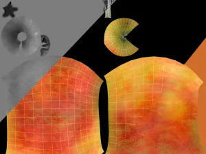 apples set with bowl and dish 3D Model