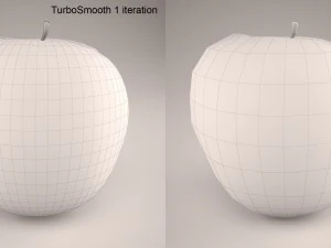 apples set with bowl and dish 3D Model