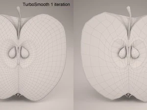 apples set with bowl and dish 3D Model