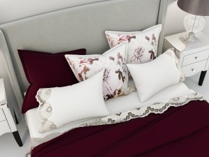 next olsen bed and gatsby bedside table 3D Model
