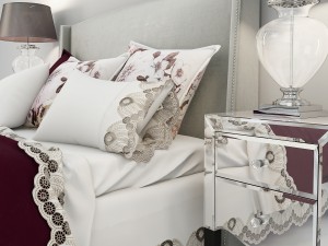 next olsen bed and gatsby bedside table 3D Model