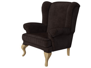 sprucetree with the hoffner wing chair and a pouf 3D Модель