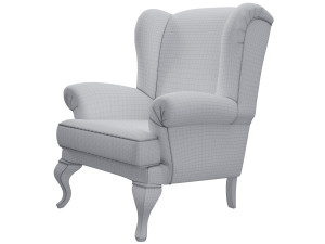 sprucetree with the hoffner wing chair and a pouf 3D Модель