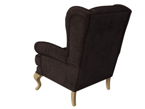 sprucetree with the hoffner wing chair and a pouf 3D Модель