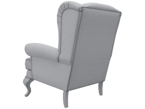 sprucetree with the hoffner wing chair and a pouf 3D Model