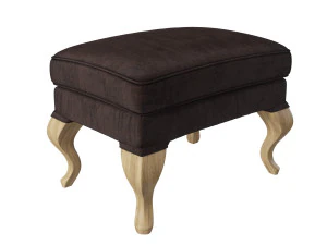 sprucetree with the hoffner wing chair and a pouf 3D Model