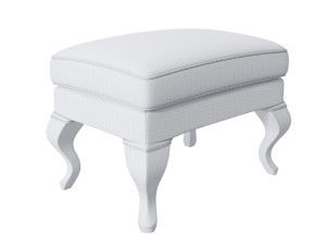 sprucetree with the hoffner wing chair and a pouf 3D Модель