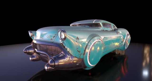 sci-fi flying car cyberpunk 3D Модель .c4d .max .obj .3ds .fbx .stl .blend 