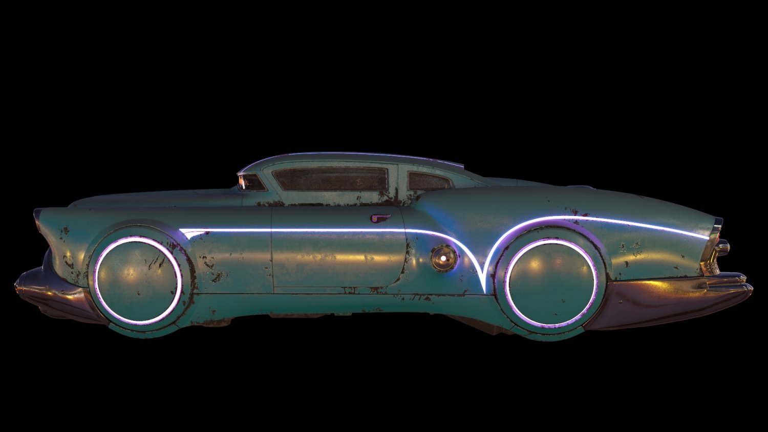 Cyberpunk car 3d model фото 101