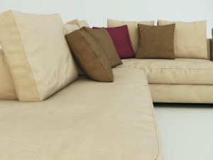 corner sofa ekmi milan whith pouf 3D Model