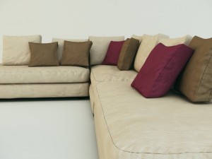 corner sofa ekmi milan whith pouf 3D Model