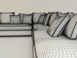 corner sofa ekmi milan whith pouf 3D Model