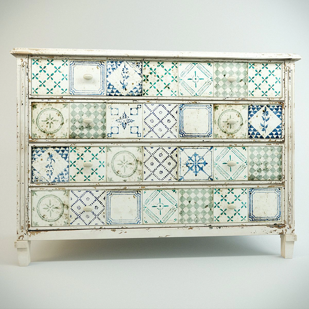 chest of drawers vintage 3D Model .c4d .max .obj .3ds .fbx .stl .blend