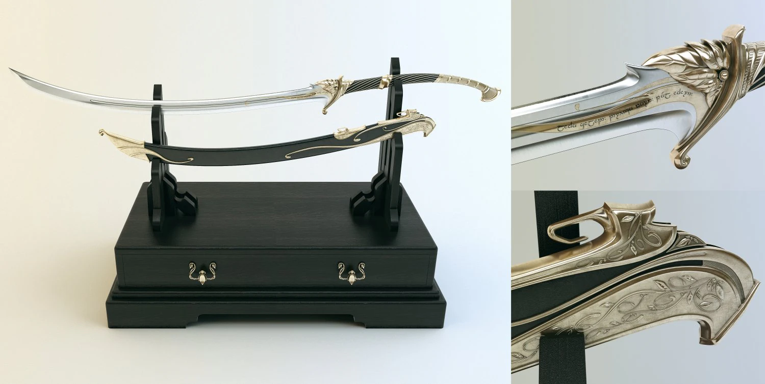 sword of ecthelion 3D Model .c4d .max .obj .3ds .fbx .stl .blend 