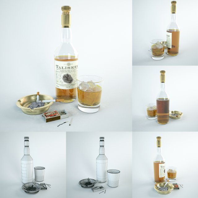 decor glamorous alcoholic 3D Модель .c4d .max .obj .3ds .fbx .stl .blend 