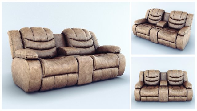 sofa ashley revolution burgundy 2 seats 3D 模型 .c4d .max .obj .3ds .fbx .stl .blend 