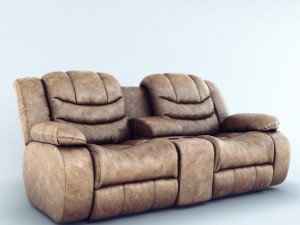 sofa ashley revolution burgundy 2 seats 3D 模型