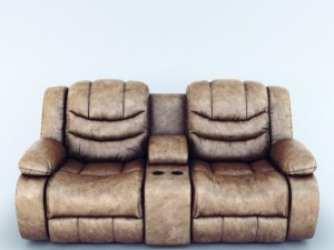 sofa ashley revolution burgundy 2 seats 3D 模型