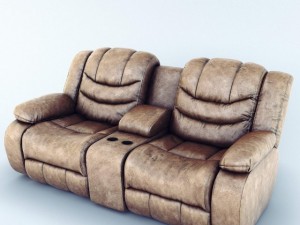 sofa ashley revolution burgundy 2 seats 3D 模型