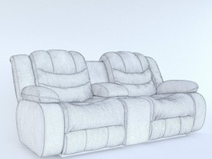 sofa ashley revolution burgundy 2 seats 3D 模型