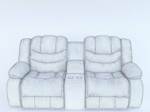 sofa ashley revolution burgundy 2 seats 3D 模型