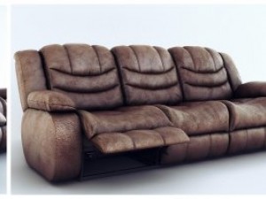 sofa ashley revolution burgundy 3 seats 3D Model