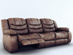 sofa ashley revolution burgundy 3 seats 3D Model